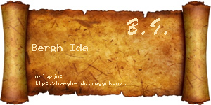 Bergh Ida névjegykártya